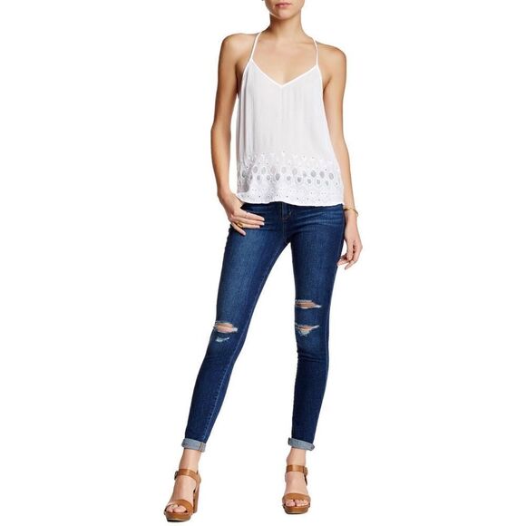 Joe’s Jeans Vidika Rolled Crop Busted Knee Distressed Skinny Jeans, Size 29 - Picture 1 of 16